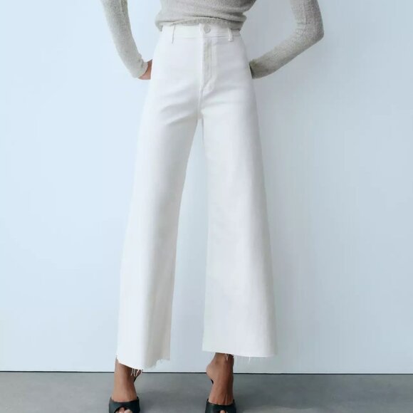 Zara HIGH-WAISTED ZW MARINE STRAIGHT JEANS - Picture 1 of 3